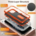 thumbnail image 2 of for iPhone 11 Pro Case Kickstand Durable 3-Layer Military Grade Protective Cover Hybrid Silicone Heavy Duty Rugged Shockproof Screen Lip Raised Protection for iPhone 11 Pro Case,
Clear+Orange, 2 of 8