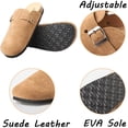thumbnail image 3 of Women Boston Clogs  Suede Soft Leather Clogs Classic Cork Clog Antislip Sole Slippers Waterproof Mules House Sandals with Arch Support and Adjustable Buckle Unisex, 3 of 11