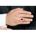 thumbnail image 5 of AFFY 8x10 mm Simulated Birthstone Men's Ring Amethyst In 14K Rose Gold Plated 925 Sterling Silver. Ring Size 13, 5 of 6