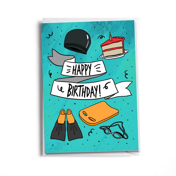 Tarjeta de Felicitación Sole Inspired Feliz Cumpleaños Nadador