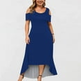 thumbnail image 5 of USSUMA Dresses For Women Party Casual,Women's Summer Cold Shoulder Maxi Long Dress Plus Size Casual Loose Short Sleeve Beach Party Vacation Sun Dresses, 5 of 5