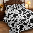 ZWPINITUP Cow Print Decoration 3 Pieces Easy Care Coverlet, Polyester ...
