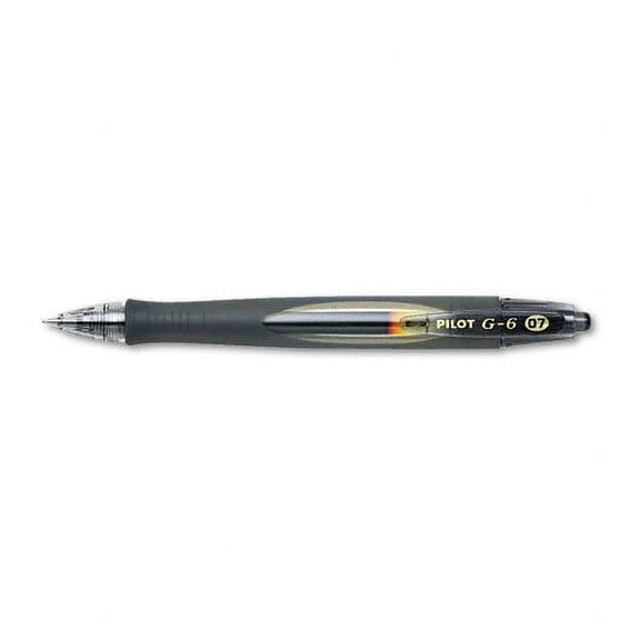 Pilot : G6 Gel Retractable Roller Ball Pen, Black Ink, Fine, 0.70mm -:- Sold as 2 Packs of - 1 - / - Total of 2 Each