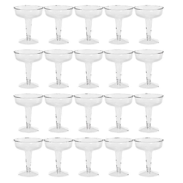 New Plastic Champagne Flutes Disposable - 20pcs Clear Plastic Champagne Glasses For Parties Clear P (hy)