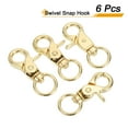 thumbnail image 3 of Uxcell 6 Pack Swivel Snap Hook, 13mm(1/2") Trigger Snap Heavy Duty Metal Lobster Claw Clasp Lanyard Clips for Straps Bags Belting Leathercraft, Light Gold, 3 of 6