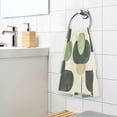 thumbnail image 3 of Yayeee 2 Pack Hand Towels for Bathroom 100% Cotton 16" x 28" Soft Absorbent Kitchen Towel, Green Circle, 3 of 7