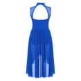 thumbnail image 4 of Yartina Kids Girls Shiny Sequin Lyrical Ballet Dance Dress Sleeveless High-Low Leotard Dress Modern Royal Blue 14, 4 of 7