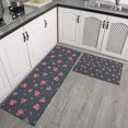 thumbnail image 2 of Pioneer Flower Floral Print Pattern Kitchen Rugs Sets Of 2,Anti Fatigue Kitchen Mat Rugs Non Slip Washable,Decorative Kitchen Floor Mats for Kitchen,Sink,Laundry,17"x30"+17"x47", 2 of 7