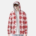 thumbnail image 2 of Balery Plaid Heart Sudadera ligera de manga larga con capucha y protección solar UPF 50+ para hombre y mujer, ideal para pesca y running-3X-Large, 2 of 7