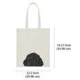 thumbnail image 4 of WIRESTER 14.17 x 12.2 inches Cotton Tote Bag Reusable Grocery Shopping Cloth Bags - Animal Black Toy Poodle Dog, 4 of 7