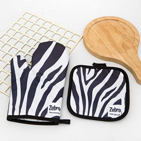 

Kitchen Gadgets Windfall Leopard Print Microwave Gloves Thickened Heat Mitts Kitchen Baking Kit Kitchen Organization