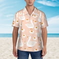 thumbnail image 2 of Vsdgher Geese and Flower Print Men's Hawaiian Shirts Button Down Tropical Holiday Beach Shirts Vacation Clothes,Medium, 2 of 7