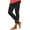 Black, variant on WIZUTIZ Compression Leggings for Women Capri Vintage Relaxed Fitted Cutout Yoga Sweatpants Stretch Elastic High Waist 3/4 Length Sweatpants Solid Sweatpants for Ladies Dance Travel Black