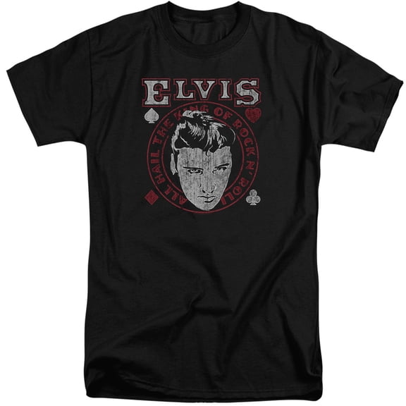 Elvis Presley Hail The King S/S Adult Tall 18/1 Black