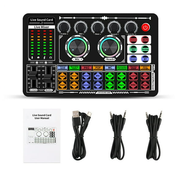 Wweixi Sound Card Sound Board Live Sound Card Sound Mixer High-fidelity Sound