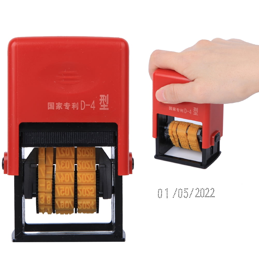 YAHHU D-4 Type Manual Date Coding Machine Adjustable Food Plastic Bag Label Printer Date Printing Machine for Office Store Business Supplies Packaging Solutions (5.91 in / 15 cm)