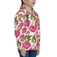thumbnail image 3 of Pofeuu Rose Flowers Print Kids Pullover Hoodies Warm Thick Hooded Sweatshirt with Packet for Boys Girls-Small, 3 of 6