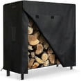 thumbnail image 1 of 4ft Firewood Rack With Cover Combo Set Waterproof Outdoor Log Holder, Fireplace Heavy Duty Stacker For Patio Logs Storage Steel Tubular Wood Pile, 1 of 5