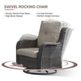 thumbnail image 4 of PARKWELL 4-Piece Outdoor Patio Furniture Set 5-Seat High Back Conversation Set with 30" Fire Pit Table and Swivel Glider for Patio Garden Deck,Brown Wicker Gray Cushions, 4 of 8