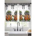 thumbnail image 2 of Orange Pumpkins Sheer Curtains 45 Inch Length 2 Panels Set for Living Room/Bedroom, Polka Dot Bow Fall Maple Leaves Plaid Curtain Sheers Drapes Rod Pocket Curtains Window Treatment Set 52''x45''x2, 2 of 7