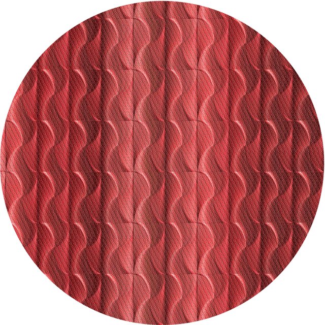 Ahgly Company Tapis d'Intérieur Lavables en Machine, Ronds, Rouges Transitionnels, 6' Ronds