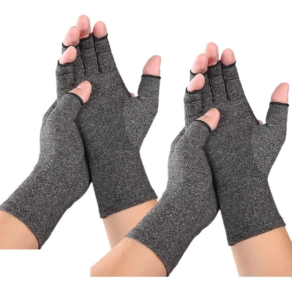 Angzhili 2 Pairs Arthritis Gloves,Half Finger Anti-Slip Arthritis Compression Gloves Provide Wrist Support and Warmth