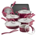 thumbnail image 1 of Rachael Ray Create Delicious 13 Piece Nonstick Cookware Pots and Pans Set, Burgundy Shimmer, 1 of 9