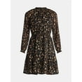 thumbnail image 6 of Time and Tru Women's Smocked Mini Dress with Long Sleeves, Sizes XS-XXXL, 6 of 6