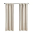 thumbnail image 5 of Mainstays Iris Linen Look 100% Blackout Curtain Panel Pair, Set of 2 Room Darkening Drapes for Bedroom, Beige, 37"W x 95"L, 5 of 5