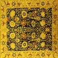 thumbnail image 1 of Ahgly Company Machine Washable Indoor Square Oriental Yellow Industrial Area Rugs, 8' Square, 1 of 4
