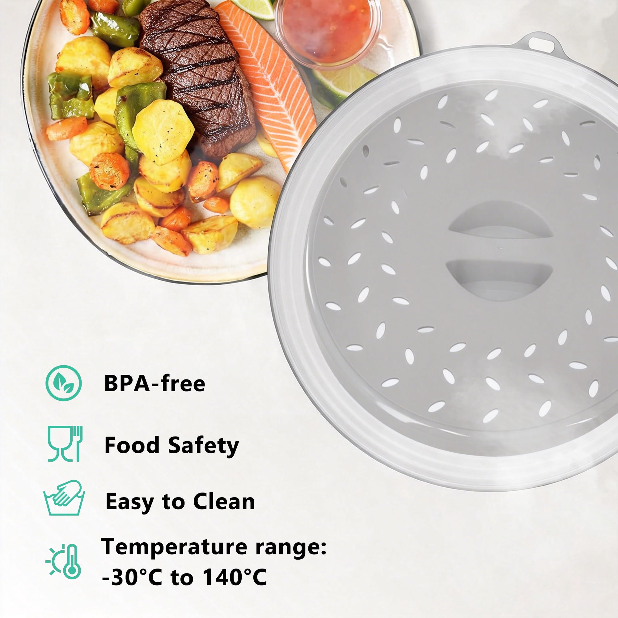 Collapsible Microwave Splatter Cover for Food, Foldable Microwave Food Cover with Steam Vents, Kitchen Plate Cover, Dishwasher Safe