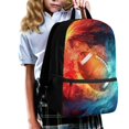 thumbnail image 3 of Binienty Fire Ice Football Print 17 Inch School Backpack for Teens Middle High School Students Bookbag with Side Mesh Pockets Front Zipper Pocket for Daily Commute Travel, 3 of 6