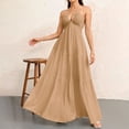 thumbnail image 6 of QUNYINEY Cotton And Linen Womens Dresses A Line Solid Maxi Sleeveless Slip Dress V Neck Flowy Loose Fit Summer Dresses, 6 of 6