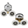 thumbnail image 2 of VONKY 2 Pcs Rouleaux de Porte de Douche Double Piste Ronde 23mm Roues Grises Argent 25mm, 2 of 6