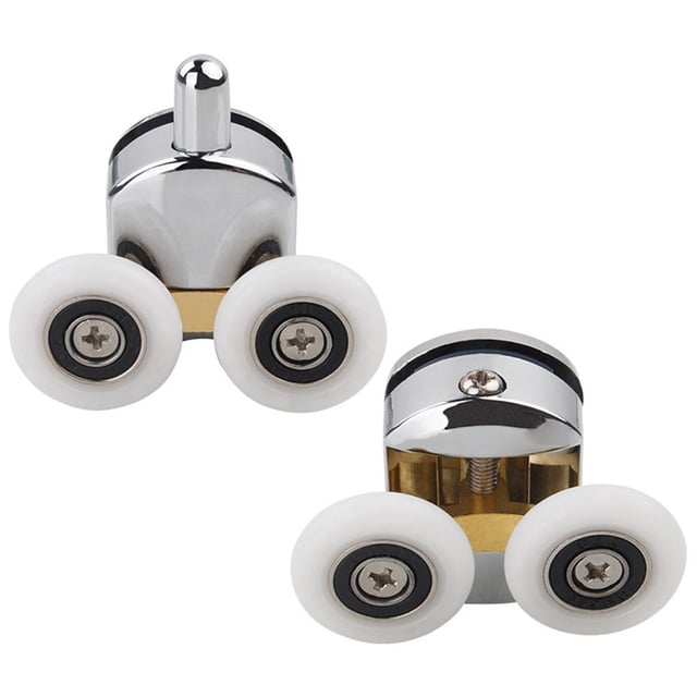 2 Pcs Rouleaux de Porte de Douche Pièces de Rechange Porte Coulissante Haut Bas Roues Rondes pour Portes Courbées Roues 23mm