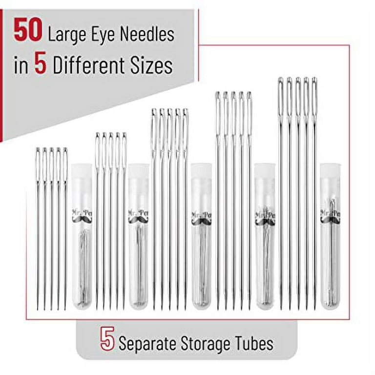 Mr. Pen- Large Eye Needles for Hand Sewing, 50 Pack, Assorted Sizes, Sewing  Needles, Needles, Needles for Sewing, Embroidery Needles for Hand Sewing, Sewing  Needles Large Eye, Big Eye Needle 