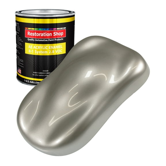 Restoration Shop Bright Silver Metallic Acrylic Enamel Auto Paint - Gallon Paint Color Only - Single Stage High Gloss