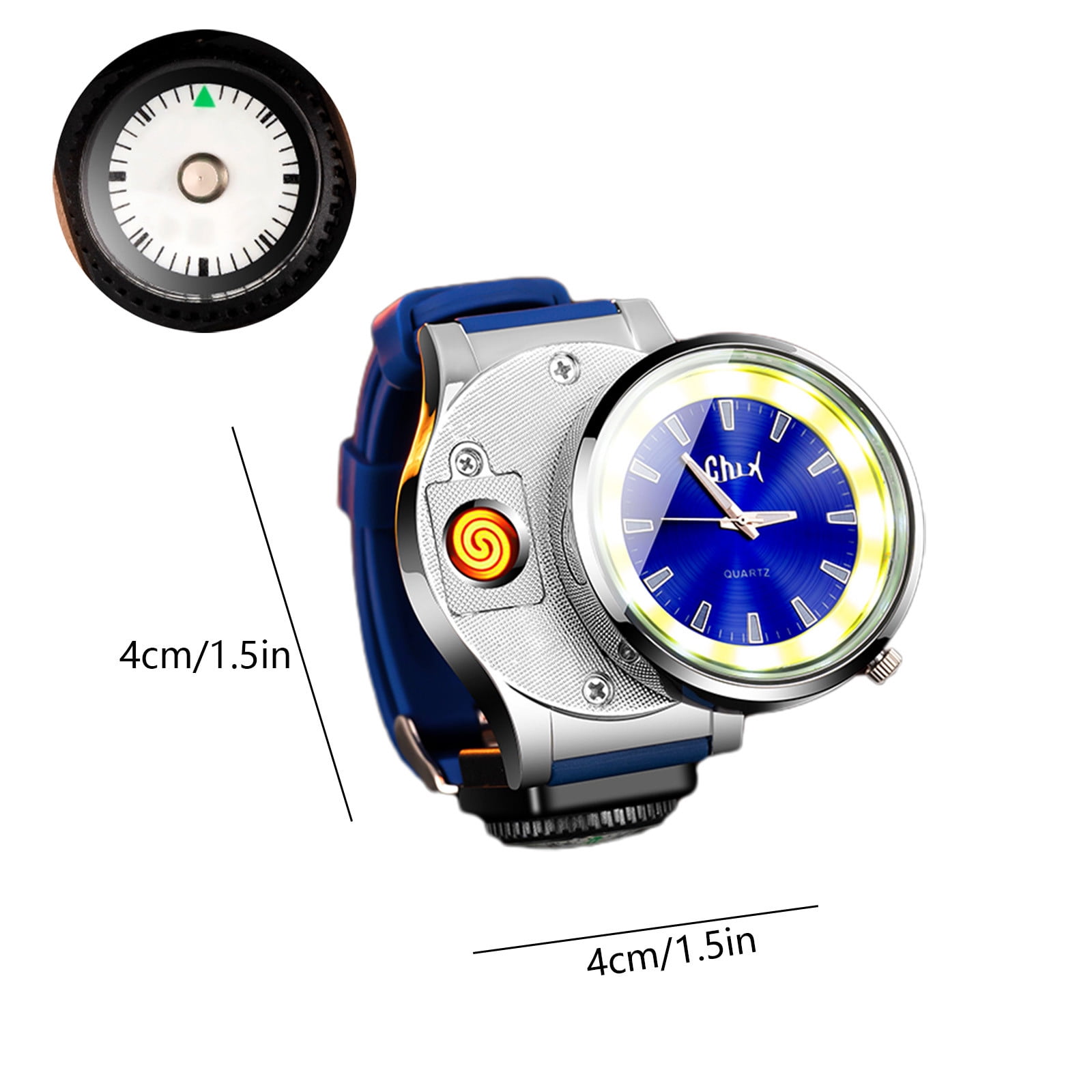 TaTaai 4Pcs Cool Lighters Watch, Unique Lighters, Lighter Wristwatches with Windproof Flameless Cigarette Cigar Lighter