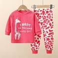 thumbnail image 2 of HCNTES Winter Baby Girl Clothes Toddler Baby Girl Clothes 6M 12M 1T 2T 3T 4T 5T Fall Winter Outfits Strawberries Dinosaurs Cherries Giraffes Print Long Sleeve Sweatshirt + Pants Sets, 2 of 4