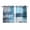 Sky Blue, variant on Teal Blue Kitchen Curtains Short 54 Inch Length, Modern Oil Painting Abstract Ombre Geometric Grommet Top Bedroom Living Room Curtains, Light Filtering Cafe Curtain Drapes 2 Panels Set 84''x54''
