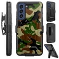 thumbnail image 1 of Compatible with Samsung Galaxy S21 FE Hybrid Luxguard Holster Phone Case Cover (Green Brown Camo), 1 of 1