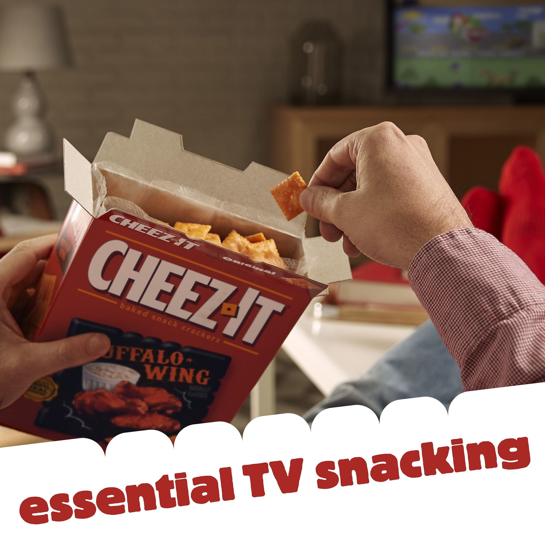 (2 pack) Cheez-It Buffalo Wing Cheese Crackers, Baked Snack Crackers, 12.4 oz