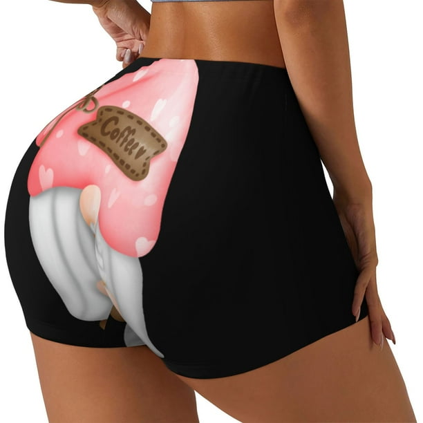 Fotbe Coffee Gnome (1) Shorts Sin Costuras – Shorts Deportivos de Cintura Alta para Mujer, Elásticos para Gimnasio, Yoga, Running o Ciclismo-XX-Large