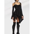 thumbnail image 4 of Osfvolr Women'S Halloween Costumes Off-Shoulder Butterfly Fairy Cosplay Party Handkerchief Flowy Midi Dress Black S, 4 of 8