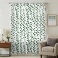 thumbnail image 2 of Green Ivy Leaves Semi Sheer Curtains Drapes for Living Room,Bedroom,French Doors Window 84 Inches Long,Spring Plants Botanical Modern Country Rod Pocket Chiffon Curtain Drapery Voile Draperies Panel, 2 of 8