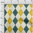 thumbnail image 2 of oneOone Cotton Cambric Yellow Fabric Argyle Quilting Supplies Print Sewing Fabric By The Yard 56 Inch Wide, 2 of 4