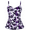 Purple Blossoms, variant on Women's Swim Top Padded Ruffle Hem Shirred Swimwear Tankini Swimsuit Top