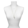 thumbnail image 3 of Delight Jewelry Stainless Steel Police Badge-Shape - Be Strong and Courageous Engraved Cross Zoey Necklace, 28", 3 of 4