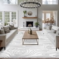 thumbnail image 4 of Simple Line Wooden Texture Area Rug 6x9 Washable Rug Non Slip Modern Striped Large Area Rug Soft Stainresistant Indoor Floor Carpet for Living Room Bedroom Home Office Dining Room Nursery, 4 of 8