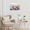 thumbnail image 3 of Rustic Floral Wall Art Watercolor Orange Blue Flower with Green Leaf on Wood Board Canvas Wall Art Farm Wildflower Framed Wall Art for Living Room Bedroom Bathroom Home Decor Ready to Hang,10x8 Inches, 3 of 5